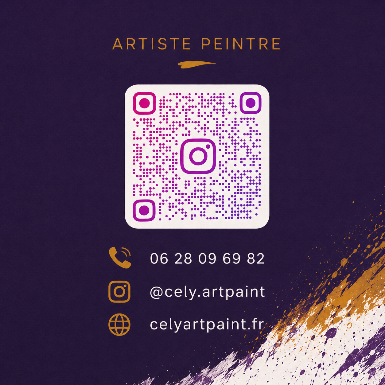 Verso de la carte de visite Cely Art Paint