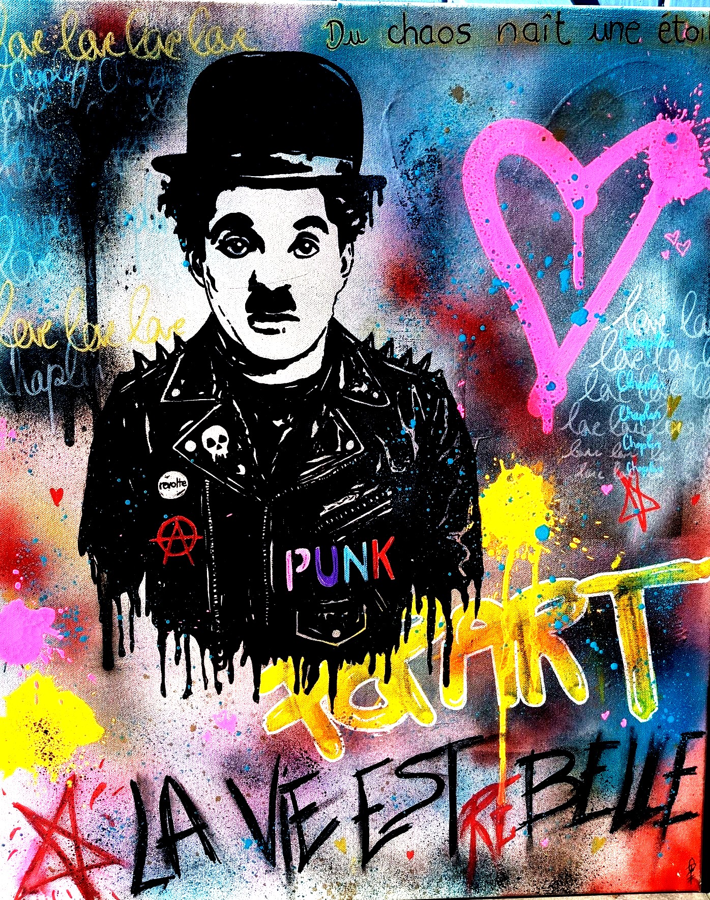 Chaplin rebelle - Œuvre originale de Cely