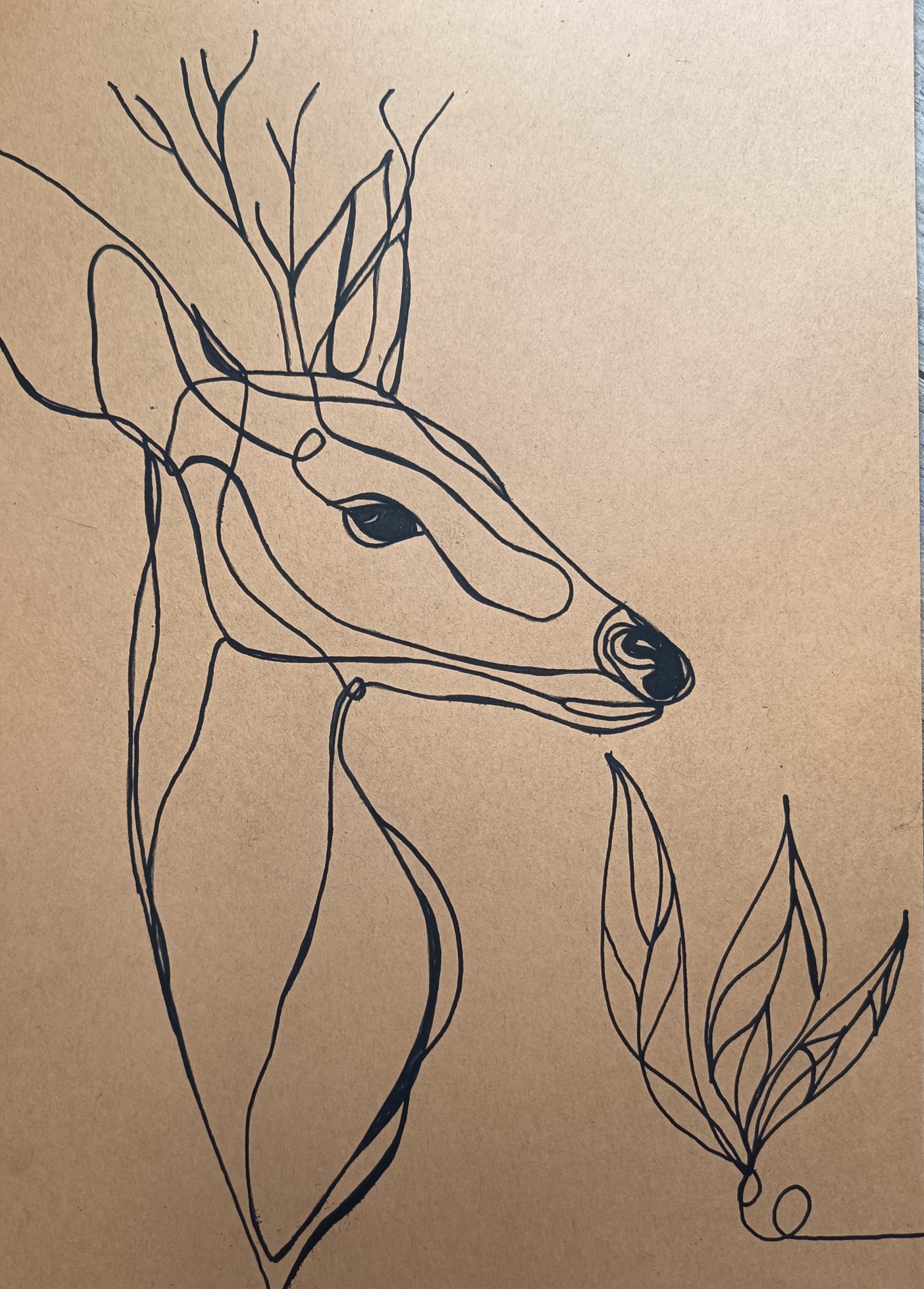 Jeune cerf - Œuvre originale de Cely